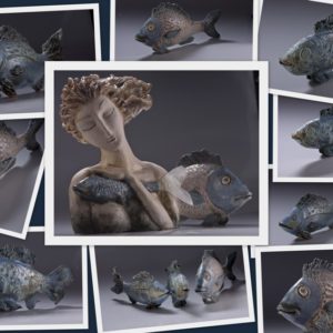 Rzeźby ryb pani Mirosławy