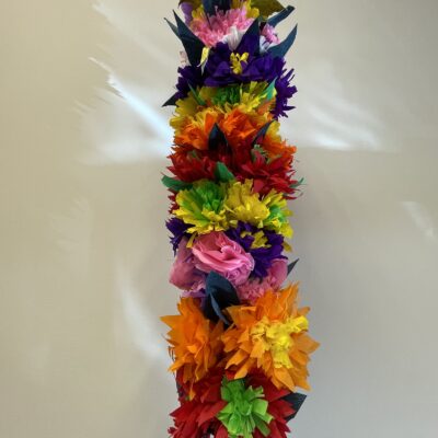 palma wielkanocna na konkurs ze sztucznych kwiatów z bibuły