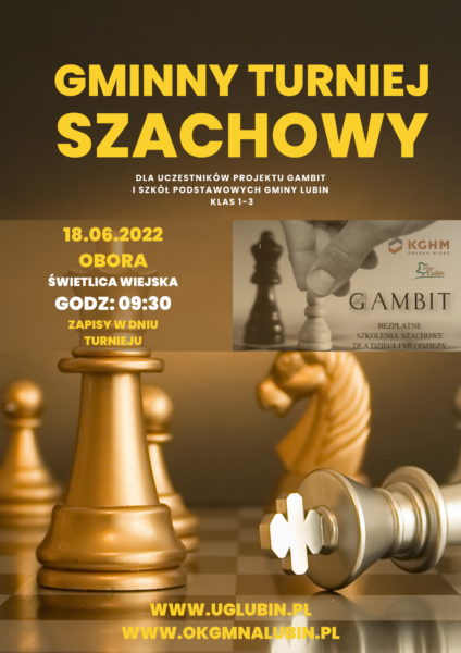 gminy turniej szachowy gambit 18 czerwca świetlica wiejska w oborze godzina 15:30
