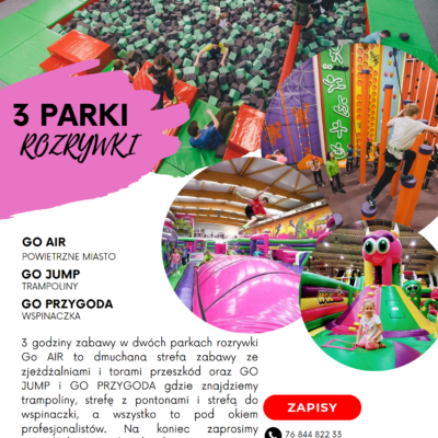 Wycieczka do Wrocławia GO JUMP, GO AIR, GO PRzygoda w ramach ferii zimowych 2023, na zdjęciu park trampolin i park dmuchanych