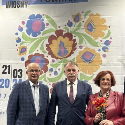 Wójt Gminy Lubin z radnymi: Jerzym Tadlą i Zofią Marcinkiewicz