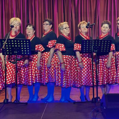 Zespół podczas występu w strojach