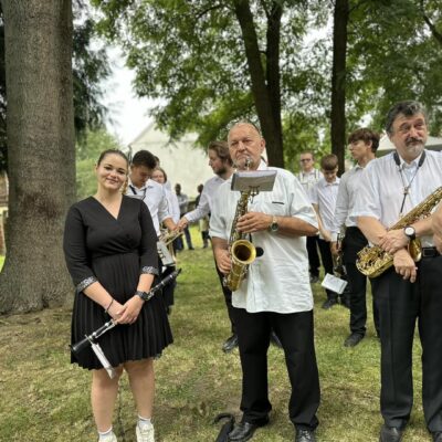 Orkiestra dęta przed 2występem