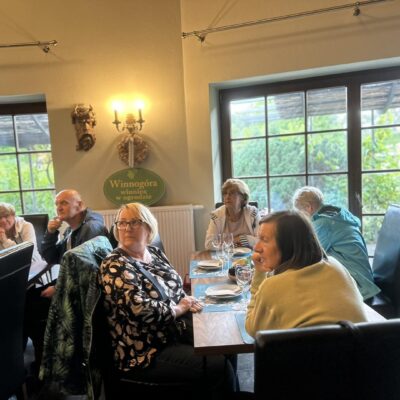 Mieszkańcy gminy Lubin podczas wyjazdu na Winobranie.