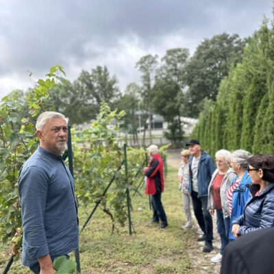 Mieszkańcy gminy Lubin podczas wyjazdu na Winobranie.