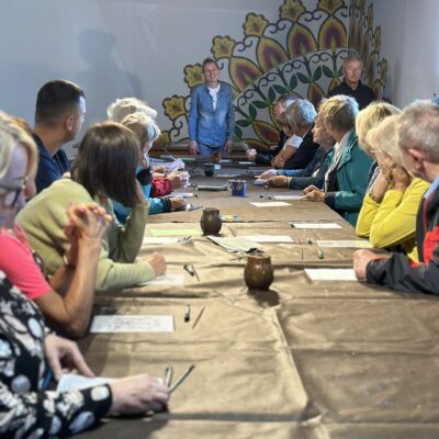 Mieszkańcy gminy Lubin podczas wyjazdu na Winobranie.