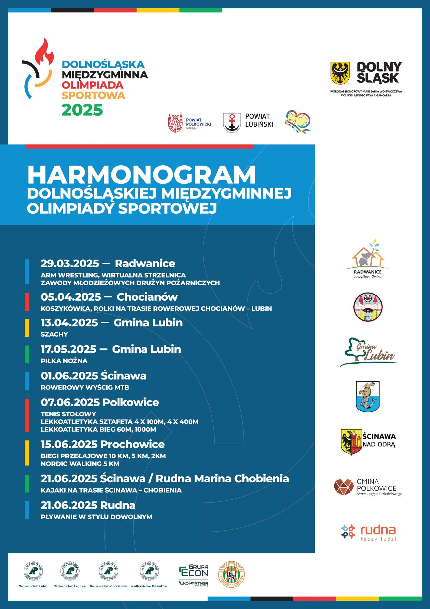 Harmonogram dolnośląskiej międzygminnej olimpiady sportowej