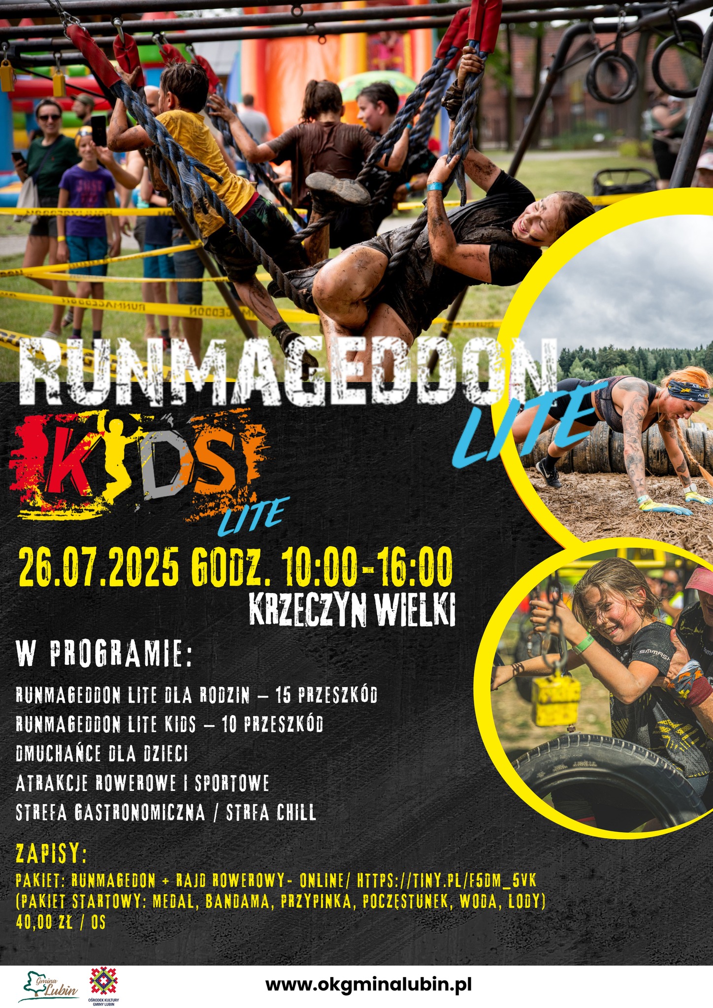 RUNMAGEDDON PLAKAT LUDZIE W PŁOCIE N PREZSZKODACH