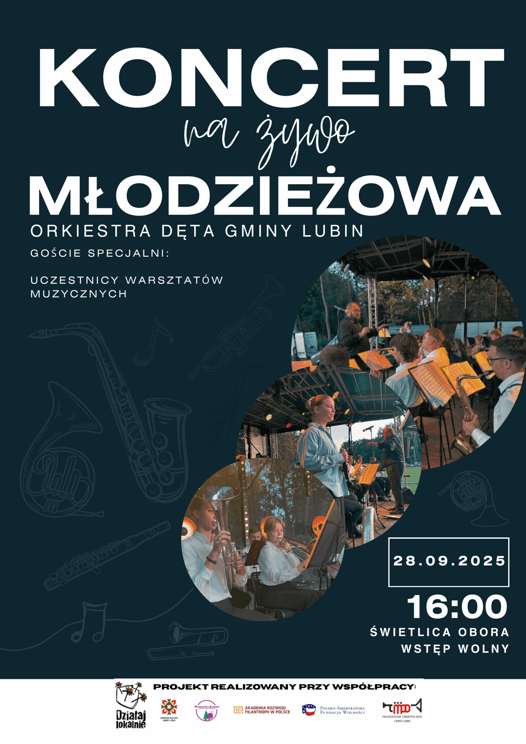 plakat młodzieżowa orkiestra dęta gminy lubin