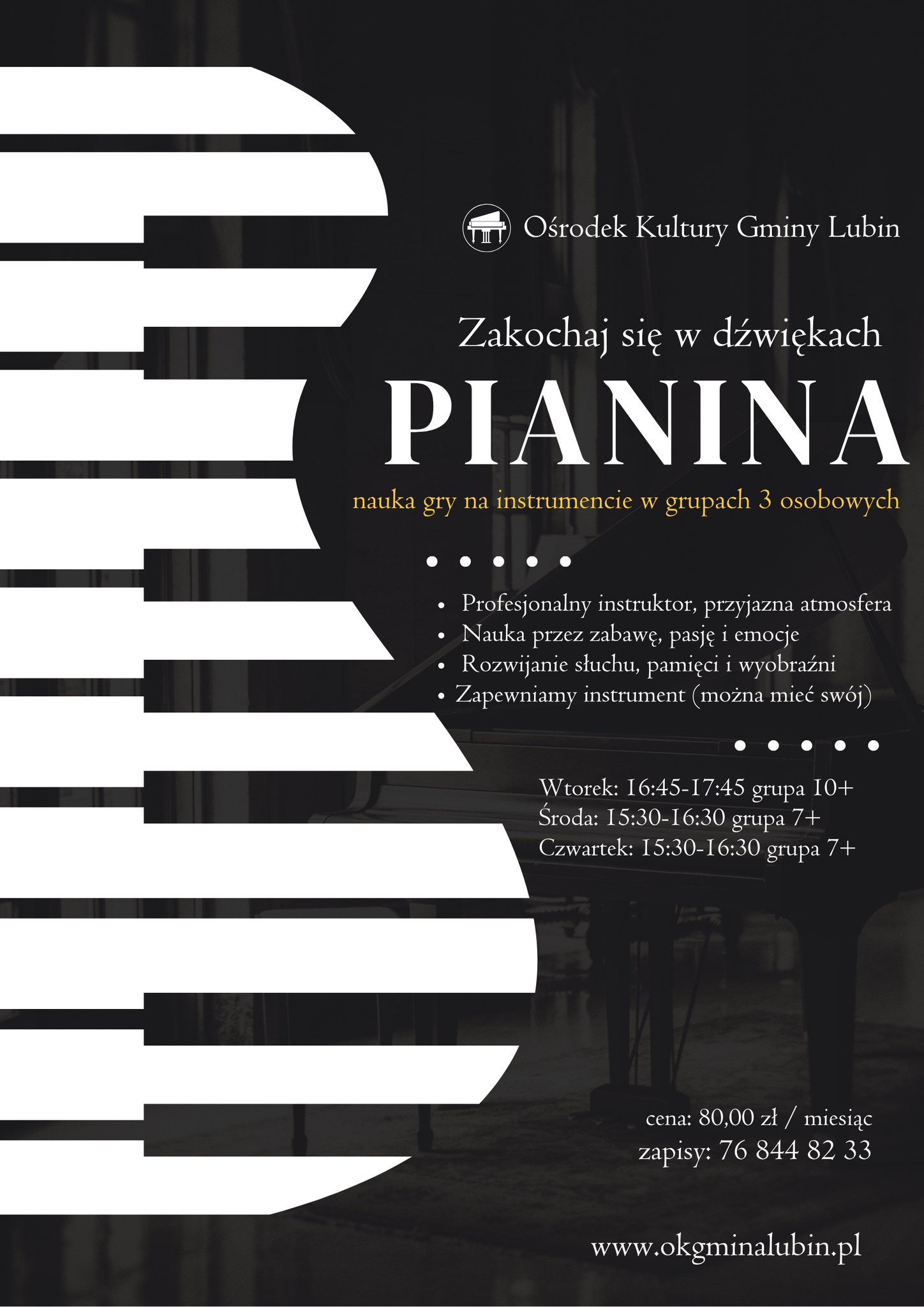plakat pianino zajęcia