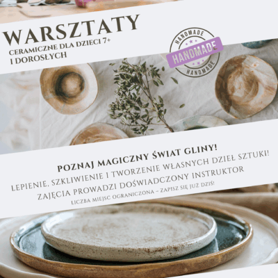 Warsztaty ceramiczne plakat informacyjny
